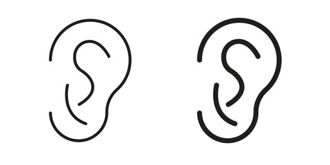 Fototapeta premium Ear icon graphic doodle, sketch, outline drawing Vector illustration