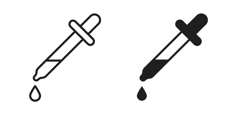 Dropper icon graphic doodle, sketch, outline drawing Vector illustration