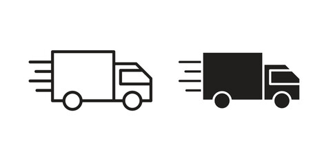 Delivery icon graphic doodle, sketch, outline drawing Vector illustration