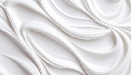 Obraz premium white shaving foam texture on smooth surface, swirled pattern, top-down composition