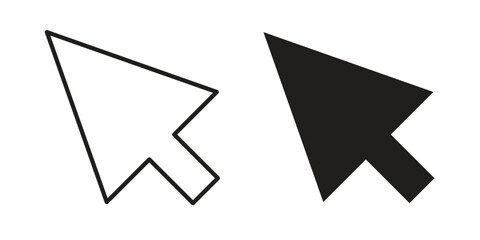 Cursor arrow icon graphic doodle, sketch, outline drawing Vector illustration