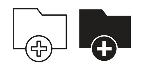 Obraz premium Create folder icon graphic doodle, sketch, outline drawing Vector illustration