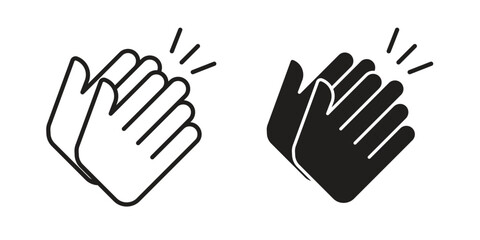 Obraz premium Clap icon graphic doodle, sketch, outline drawing Vector illustration