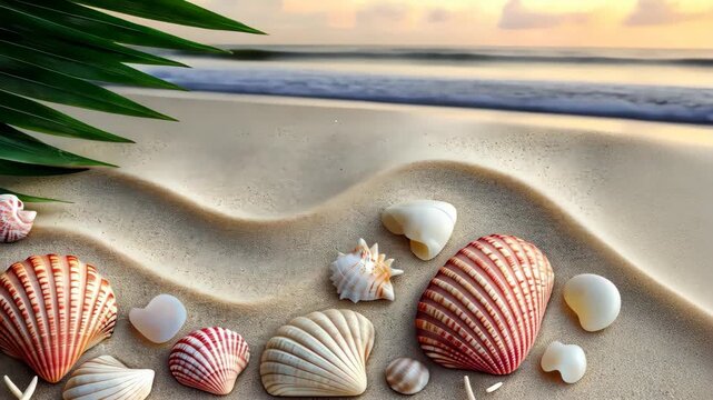 Shells and starfish on the beach. Selective focus. nature.