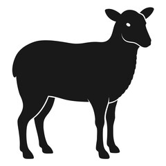 Obraz premium Simple silhouette of a sheep in profile a classic farm animal illustration isolated on white background