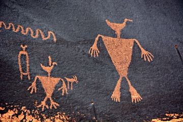 Ancient Duck Man Head Petroglyph Carved in Utah's Red Rock