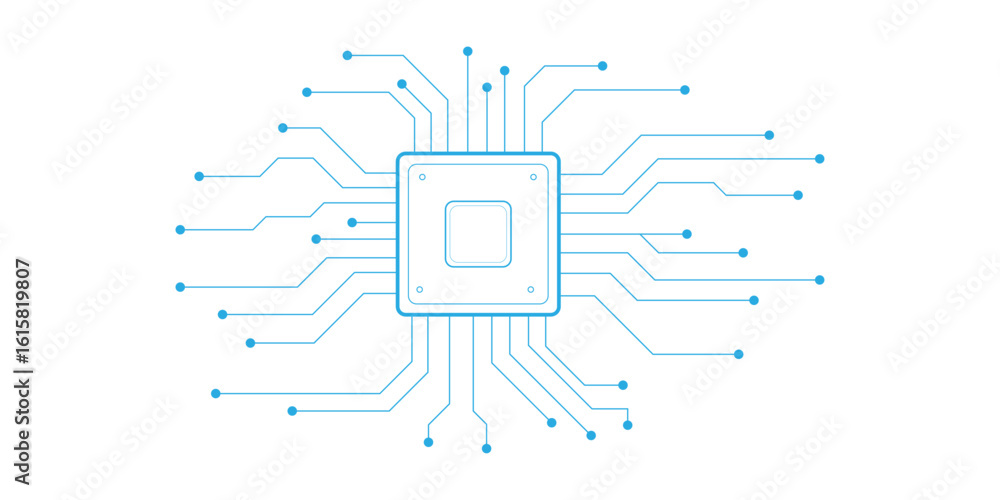 Poster abstract white blue digital technology futuristic circuit board background design. technology dots l