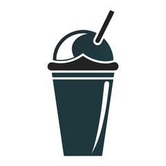 Ice cream and coffee cup vector illustration in cold beverage icon style