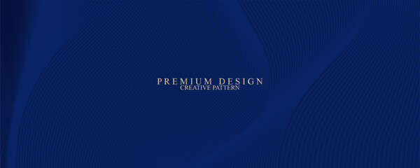 Premium background design with diagonal dark blue line pattern. Vector horizontal template for digital lux business banner, contemporary formal invitation, luxury voucher, prestigious gift certificate