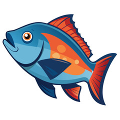 Stylized silhouette of a snapper fish with a clean modern aesthetic isolated on white background