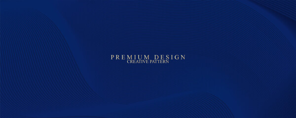 Premium background design with diagonal dark blue line pattern. Vector horizontal template for digital lux business banner, contemporary formal invitation, luxury voucher, prestigious gift certificate