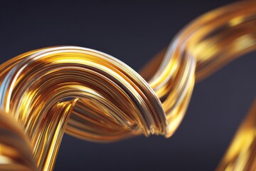 Modern 3D Render of Flowing Twisted Wireform Structure