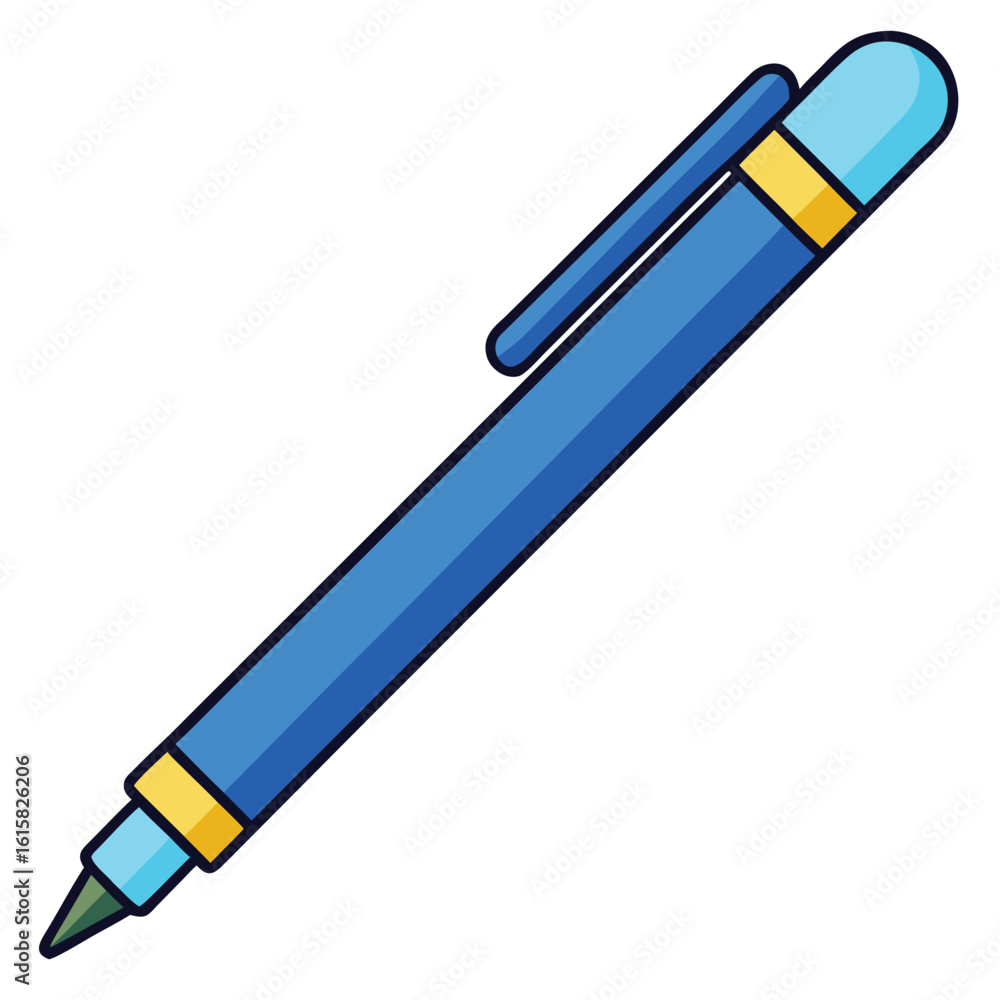 Poster stylus outline drawing with clean lines representing digital input or artistic creation isolated on 