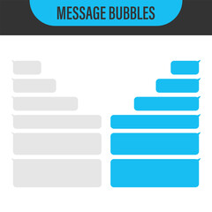 Messages Bubbles. Vector design template of message bubbles chat boxes. Place your own text to the message clouds. Composed dialogues using samples bubbles 