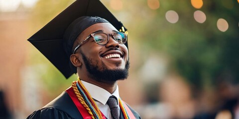 portrait of a happy black university graduate