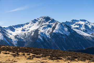 The landscape of Baima Snow Mountain in Yunnan