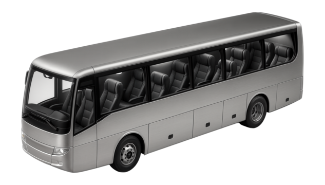 Long-distance coach with reclining seats and overhead reading lights