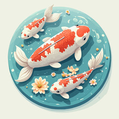 Very beautiful and cute Koi fish design	
