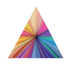 Obraz premium Vibrant Rainbow Hues in a Triangular Design isolated on transparent background Generative AI.