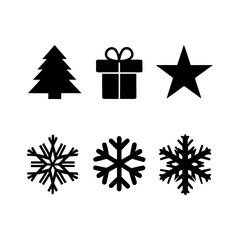 Cartoon Christmas Icons Vector
