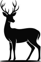Fototapeta premium Majestic stag with branching antlers deer silhouette