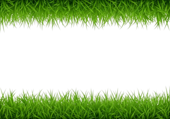 Vibrant green grass border frame on a black background for text overlay