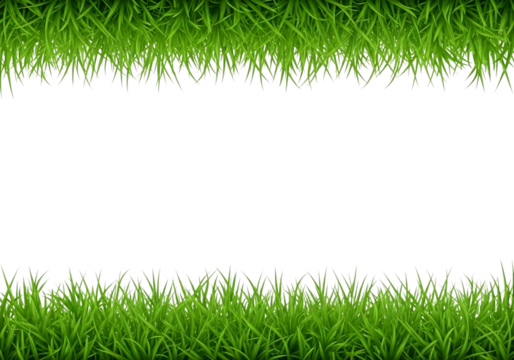 Vibrant green grass border frame on a black background for text overlay