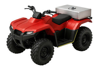 Obraz premium Firefighting ATV with red body and integrated water tank