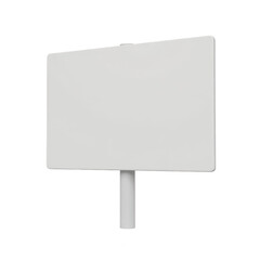 Obraz premium Blank white rectangular sign on a pole.