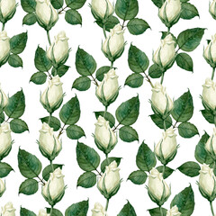 Obraz premium Delicate seamless pattern with rosebuds