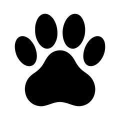 Dog Paw Print Silhouette Design for Pet Related Projects Veterinary Graphics and Animal Themed Illustrations on White Background