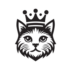 vector logo of a cat wearing a crown