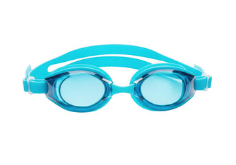 Fototapeta premium Bright blue swimming goggles isolated on transparent background