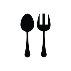 Spoon fork icon. Simple vector sign.