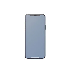 Modern, light gray smartphone with blank screen.