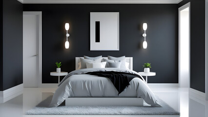 luxurious bedroom interior design black theme 