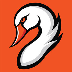 Graceful Swan Head Logos
