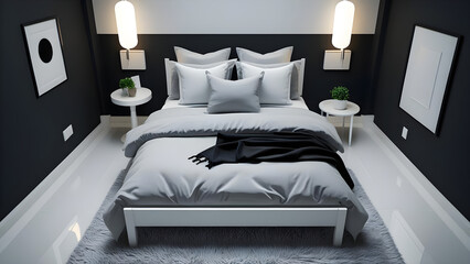 luxurious bedroom interior design black theme 