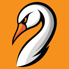 Graceful Swan Head Logos