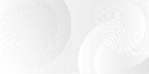 White geometric abstract background overlap layer on bright space with lines effect decoration. Modern graphic design element circles style concept for banner.