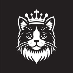 vector logo of a cat wearing a crown