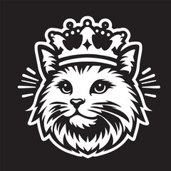 vector logo of a cat wearing a crown