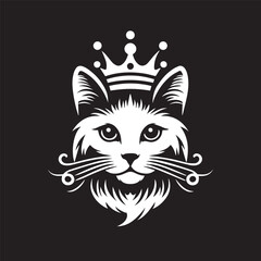 vector logo of a cat wearing a crown