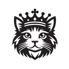 vector logo of a cat wearing a crown