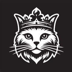 vector logo of a cat wearing a crown