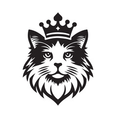 vector logo of a cat wearing a crown