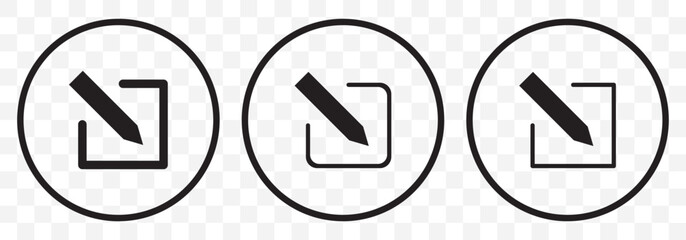 Edit Pencil Icon Set - Outline and Filled Style for UI and UX Design on transparent background. EPS 10.