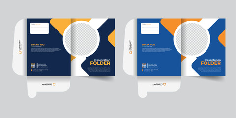 Creative and professional corporate presentation folders for business use. Modern document folder template design. Distinctive file cases for real estate branding.
