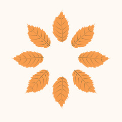 Autumn wreath of leaves. Element for  autumnal season web design. Vector illustration