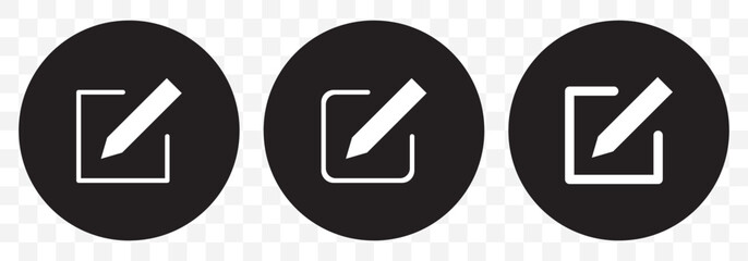 Edit Pencil Icon Set - Outline and Filled Style for UI and UX Design on transparent background. EPS 10.